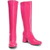 imageDREAM PAIRS Womens Gogo Boots Square Toe Chunky Wide Calf Knee High Boots For WomenHot Pinkpat