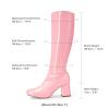 imageDREAM PAIRS Womens Gogo Boots Square Toe Chunky Wide Calf Knee High Boots For WomenPinkpat