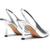 imageDREAM PAIRS Womens Heels Slingback Stiletto Pumps Shoes Pointed Closed Toe Kitten Heels Dress Bridal Elegant Wedding Sexy PartySilverpat