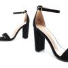imageDREAM PAIRS Womens HiChunk High Heel Pump SandalsBlackNubuck