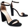 imageDREAM PAIRS Womens HiChunk High Heel Pump SandalsBlackNubuck