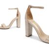 imageDREAM PAIRS Womens HiChunk High Heel Pump SandalsGoldGlitter