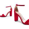 imageDREAM PAIRS Womens HiChunk High Heel Pump SandalsRedSuede