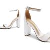 imageDREAM PAIRS Womens HiChunk High Heel Pump SandalsWhitePu