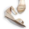 imageDREAM PAIRS Womens Ingrid Ankle Strap Low Wedge SandalGold
