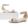 imageDREAM PAIRS Womens Ingrid Ankle Strap Low Wedge SandalGold