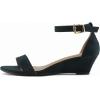 imageDREAM PAIRS Womens Ingrid Ankle Strap Low Wedge SandalNavySuede
