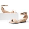 imageDREAM PAIRS Womens Ingrid Ankle Strap Low Wedge SandalNude