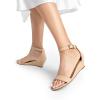 imageDREAM PAIRS Womens Ingrid Ankle Strap Low Wedge SandalNude