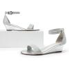 imageDREAM PAIRS Womens Ingrid Ankle Strap Low Wedge SandalSilver