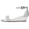 imageDREAM PAIRS Womens Ingrid Ankle Strap Low Wedge SandalSilver
