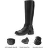 imageDREAM PAIRS Womens Knee High Boots Buckle Riding BootsBlacku