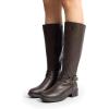 imageDREAM PAIRS Womens Knee High Boots Buckle Riding BootsBrown