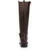 imageDREAM PAIRS Womens Knee High Boots Buckle Riding BootsBrown