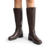 imageDREAM PAIRS Womens Knee High Boots Buckle Riding BootsBrown