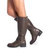 imageDREAM PAIRS Womens Knee High Boots Buckle Riding BootsBrown1