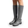 imageDREAM PAIRS Womens Knee High Boots Buckle Riding BootsGrey