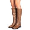 imageDREAM PAIRS Womens Knee High Boots Buckle Riding BootsLight Brown