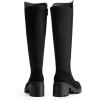 imageDREAM PAIRS Womens Knee High Boots Comfortable Platform Round Toe Stretch Boots for WomenBlacksuede