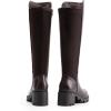 imageDREAM PAIRS Womens Knee High Boots Comfortable Platform Round Toe Stretch Boots for WomenBrownpu
