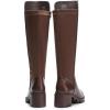 imageDREAM PAIRS Womens Knee High Boots Comfortable Platform Round Toe Stretch Boots for WomenLight Brown