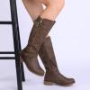 imageDREAM PAIRS Womens Knee High Boots Comfortable Riding Boots Side Zipper Fall Boots with BuckleBrown