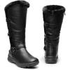 imageDREAM PAIRS Womens Knee High Boots Thick Faux Fur Lined Winter Snow Warm Boots with ZipperMinxBlackPu