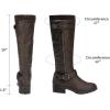 imageDREAM PAIRS Womens Knee High Boots Wide Calf Low Heel Riding Boots Fall Tall Boots for WomenBrown Puwidecalf
