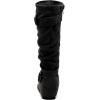 imageDREAM PAIRS Womens Knee High Low Hidden Wedge Boots Suede Faux Fur Lining Side Zipper Knee High Buckle BootsBlackSuede