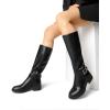 imageDREAM PAIRS Womens Knee High Riding Boots Comfortable Low Chunky Heel Side Zipper Round Toe Casual Classic RanchingBlack