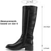imageDREAM PAIRS Womens Knee High Riding Boots Comfortable Low Chunky Heel Side Zipper Round Toe Casual Classic RanchingBlack