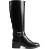 imageDREAM PAIRS Womens Knee High Riding Boots Comfortable Low Chunky Heel Side Zipper Round Toe Casual Classic RanchingBlackoil Skin