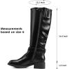 imageDREAM PAIRS Womens Knee High Riding Boots Comfortable Low Chunky Heel Side Zipper Round Toe Casual Classic RanchingBlackoil Skin