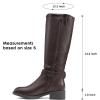 imageDREAM PAIRS Womens Knee High Riding Boots Comfortable Low Chunky Heel Side Zipper Round Toe Casual Classic RanchingBrown