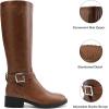 imageDREAM PAIRS Womens Knee High Riding Boots Comfortable Low Chunky Heel Side Zipper Round Toe Casual Classic RanchingLight Brown