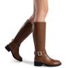 imageDREAM PAIRS Womens Knee High Riding Boots Comfortable Low Chunky Heel Side Zipper Round Toe Casual Classic RanchingLight Brown