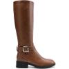 imageDREAM PAIRS Womens Knee High Riding Boots Comfortable Low Chunky Heel Side Zipper Round Toe Casual Classic RanchingLight Brown