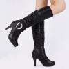 imageDREAM PAIRS Womens KneeHigh Stiletto Boots Black Fashion ampamp Classic Dress BootsParisblack Pu