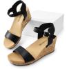imageDREAM PAIRS Womens Open Toe Buckle Ankle Strap Platform Wedge Sandals Women 2025BlackPu