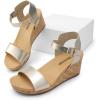 imageDREAM PAIRS Womens Open Toe Buckle Ankle Strap Platform Wedge Sandals Women 2025Goldpu