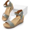 imageDREAM PAIRS Womens Open Toe Buckle Ankle Strap Platform Wedge Sandals Women 2025GreyPu