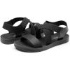 imageDREAM PAIRS Womens Open Toe Elastic Ankle Strap Flat Summer SandalsAll Blackelastic