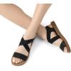 imageDREAM PAIRS Womens Open Toe Elastic Ankle Strap Flat Summer SandalsBlack