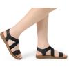 imageDREAM PAIRS Womens Open Toe Elastic Ankle Strap Flat Summer SandalsBlack
