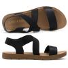 imageDREAM PAIRS Womens Open Toe Elastic Ankle Strap Flat Summer SandalsBlack