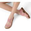 imageDREAM PAIRS Womens Open Toe Elastic Ankle Strap Flat Summer SandalsBlush