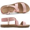 imageDREAM PAIRS Womens Open Toe Elastic Ankle Strap Flat Summer SandalsBlush