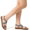 imageDREAM PAIRS Womens Open Toe Elastic Ankle Strap Flat Summer SandalsGrey