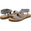 imageDREAM PAIRS Womens Open Toe Elastic Ankle Strap Flat Summer SandalsGrey