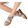 imageDREAM PAIRS Womens Open Toe Elastic Ankle Strap Flat Summer SandalsGrey